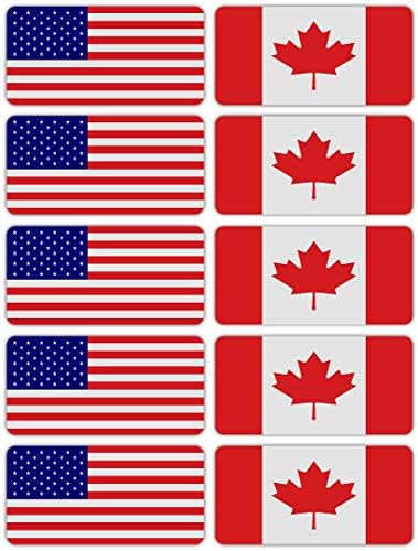 3 מ 'מדבקות דגל קנדה וארהב | מדבקות בטיחות רב -תכליתיות | כובעים קשים, מחשבים ניידים, אופניים, ארגזי